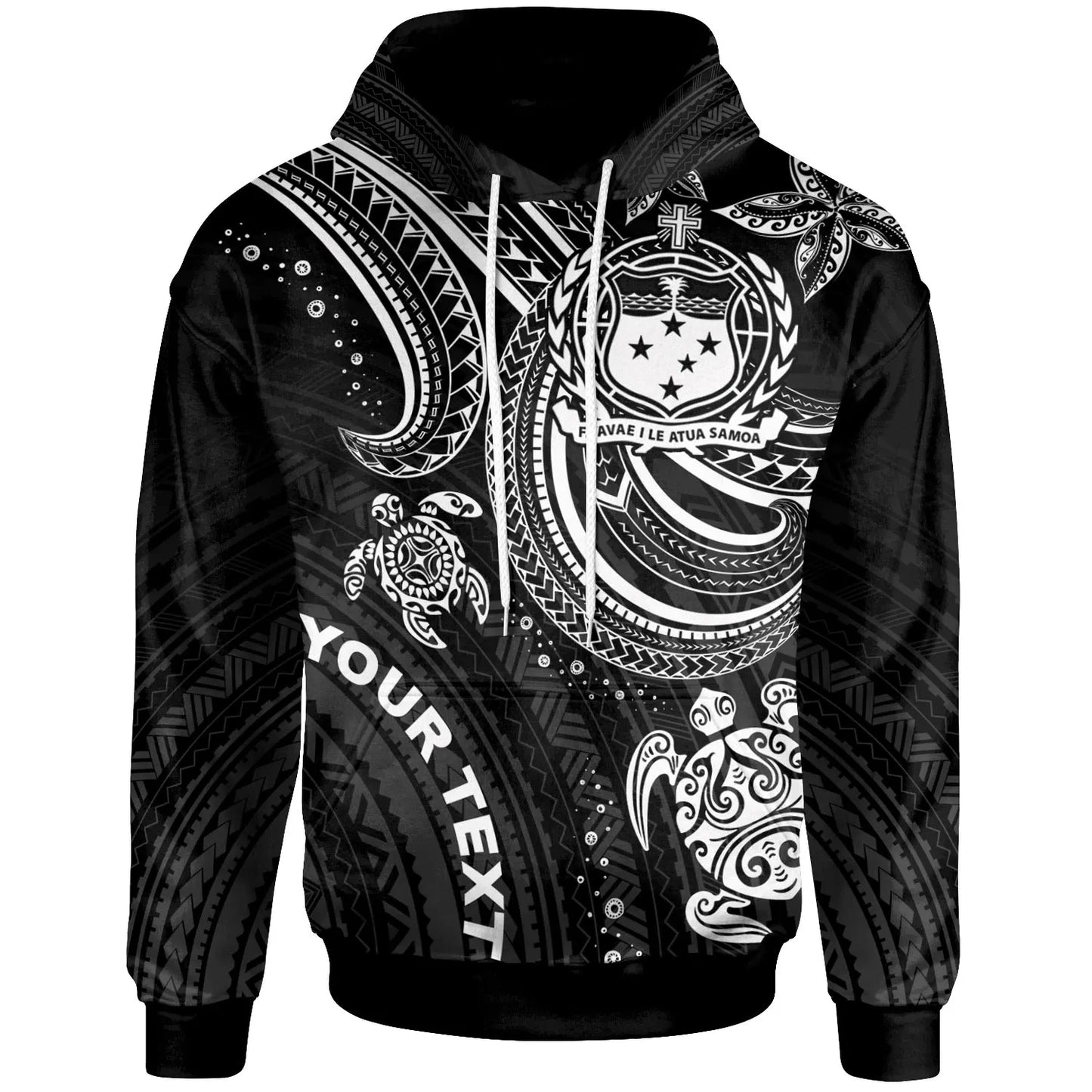 Samoa Custom Personalised Hoodie - White Turtle