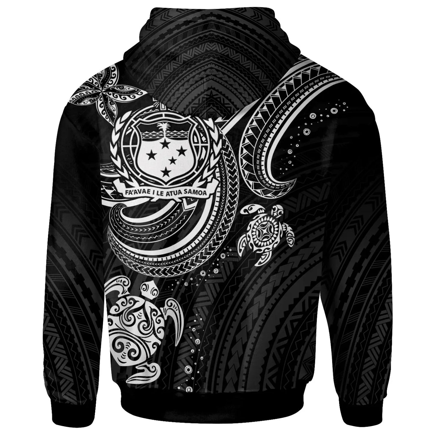 Samoa Custom Personalised Hoodie - White Turtle