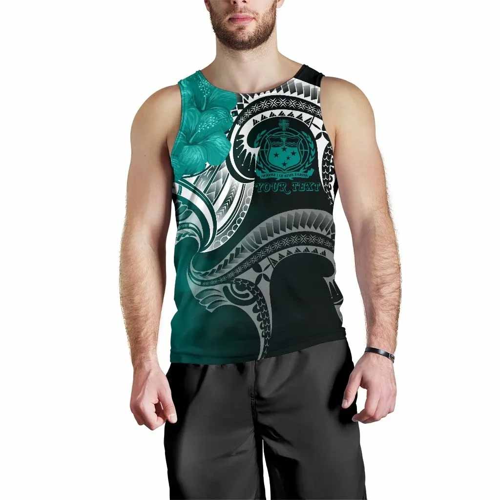 Samoa Custom Personalised Men Tank Top - Samoa Seal Wave Style (Green)
