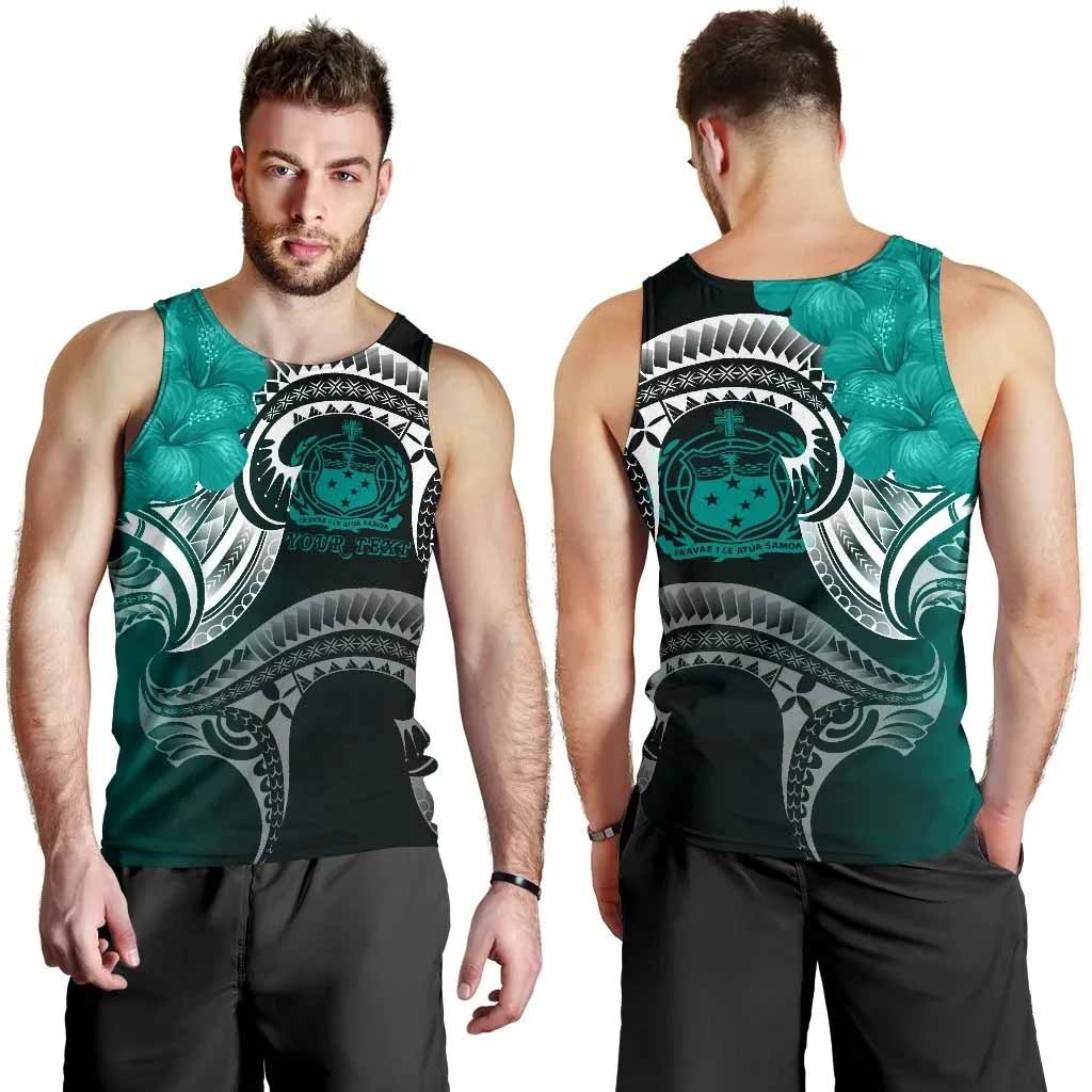 Samoa Custom Personalised Men Tank Top - Samoa Seal Wave Style (Green)