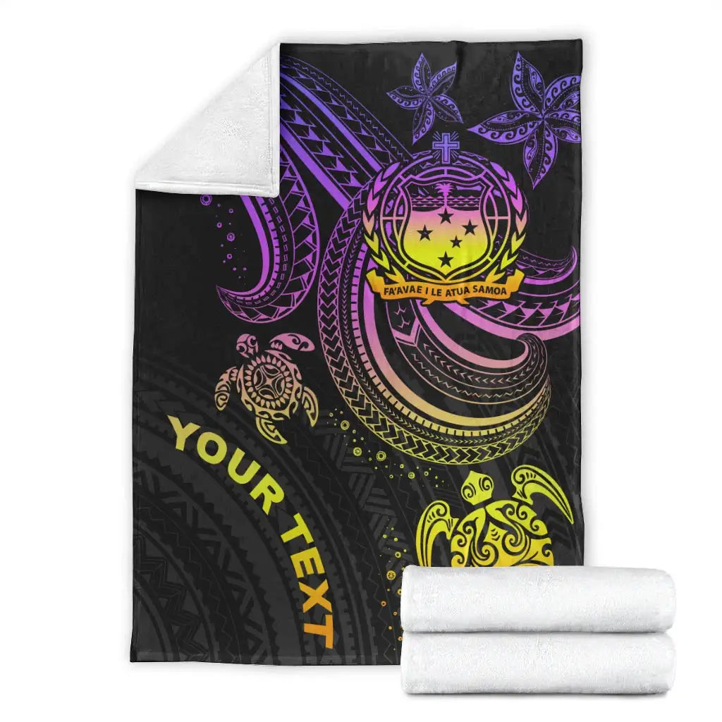Samoa Custom Personalised Premium Blanket- Pink Turtle