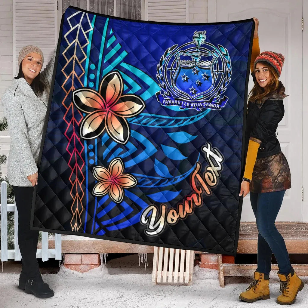 Samoa Custom Personalised Premium Quilt - Vintage Tribal Mountain