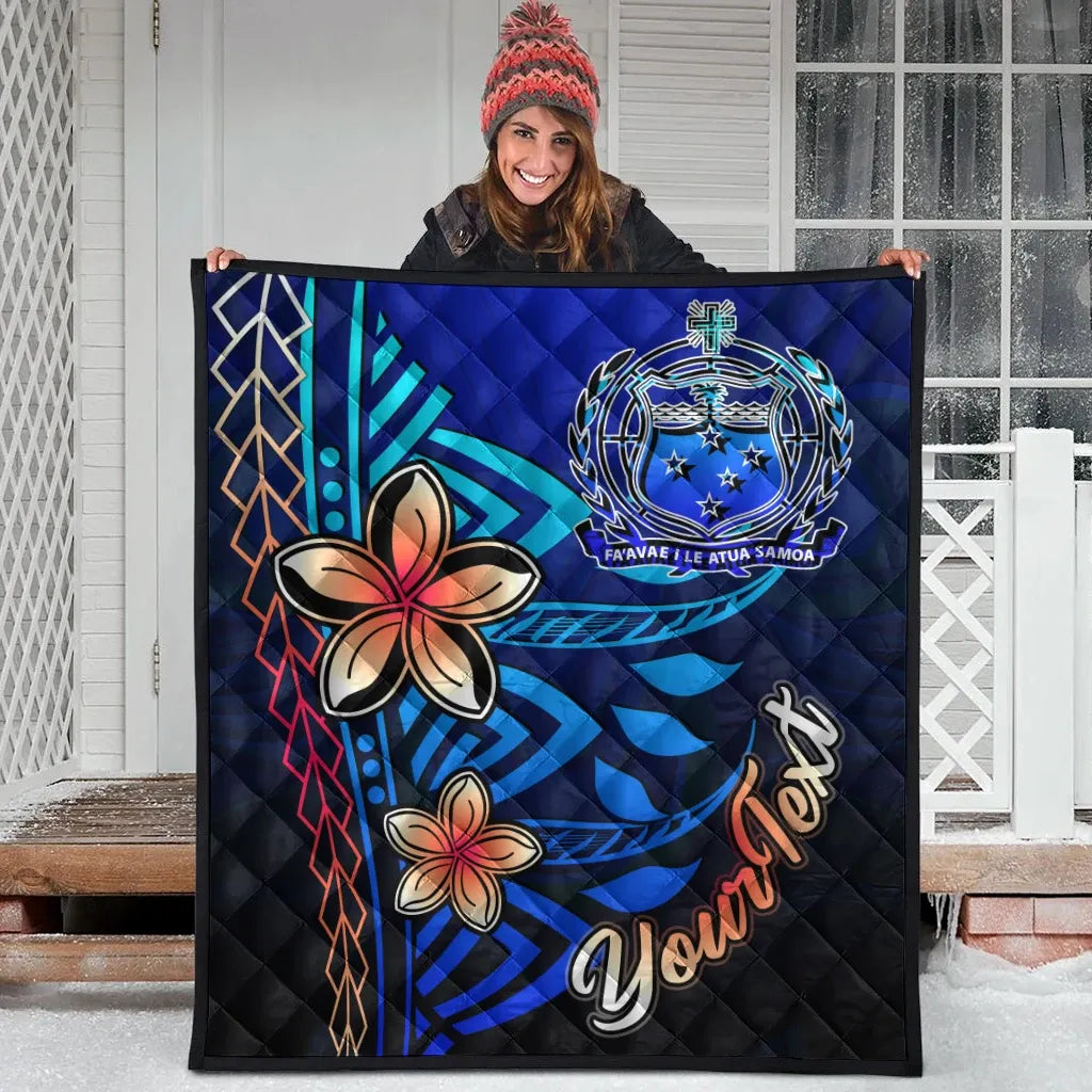 Samoa Custom Personalised Premium Quilt - Vintage Tribal Mountain