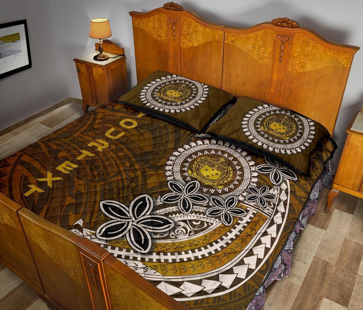Samoa Custom Personalised Quilt Bed Sets - Polynesian Boar Tusk