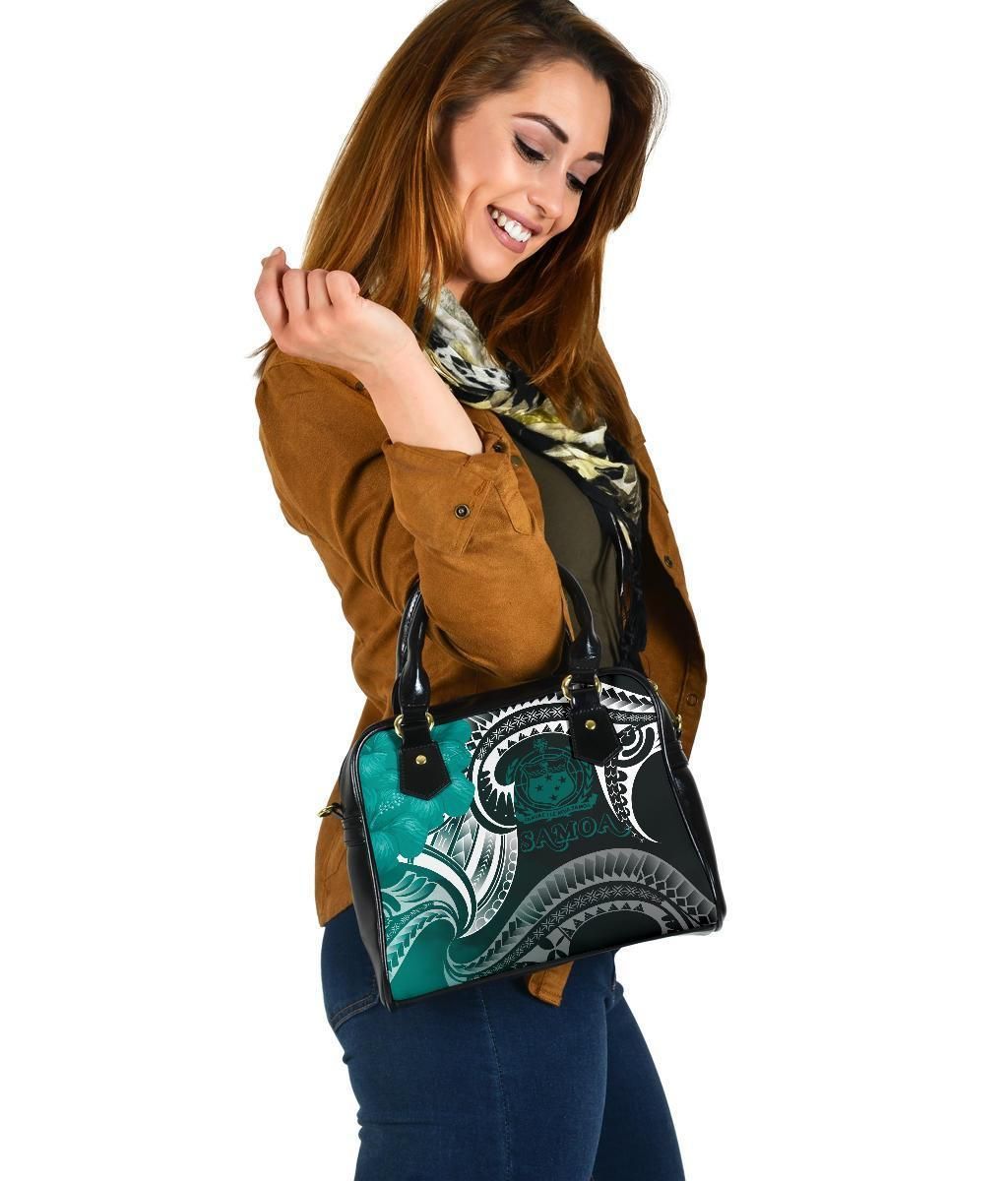 Samoa Custom Personalised Shoulder Handbag - Samoa Seal Wave Style (Green)