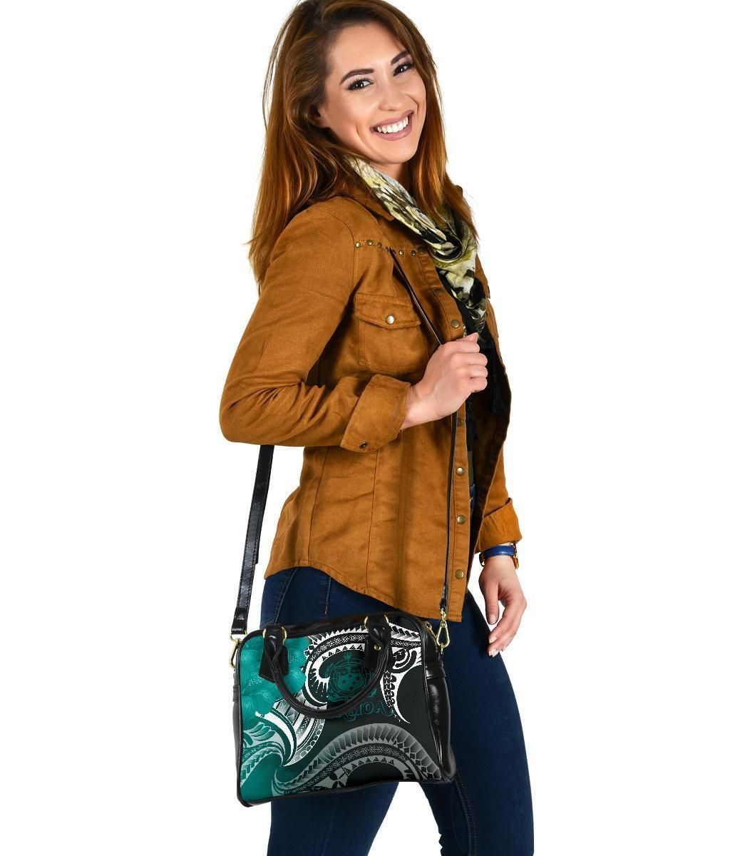 Samoa Custom Personalised Shoulder Handbag - Samoa Seal Wave Style (Green)