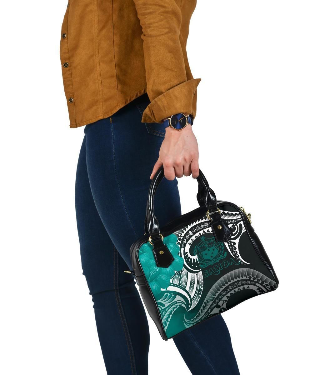 Samoa Custom Personalised Shoulder Handbag - Samoa Seal Wave Style (Green)