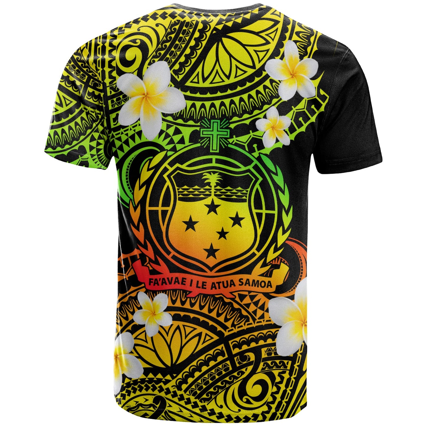 Samoa Custom Personalised T-Shirt - Plumeria Polynesian Vibe Reggae