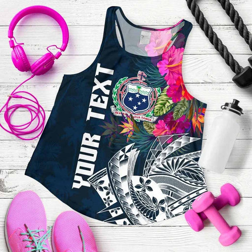 Samoa Custom Personalised Women Racerback Tank - Summer Vibes