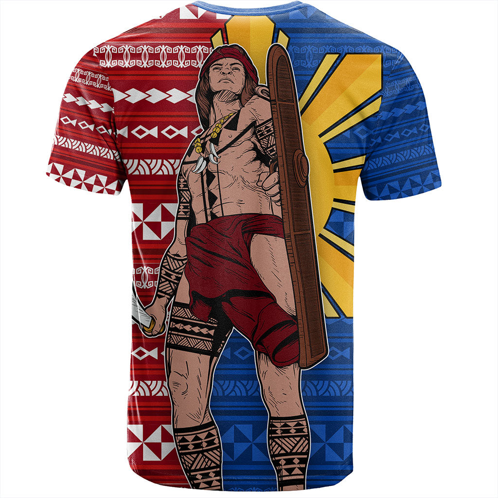 Philippines Filipinos T-Shirt Polynesian Pattern With Lapu-Lapu Hero
