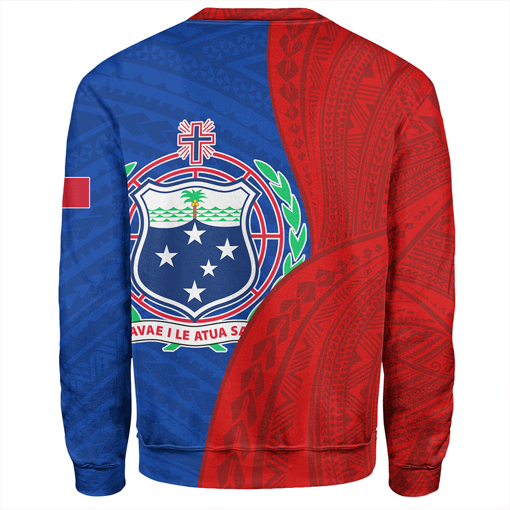 Samoa Sweatshirt Custom Polynesian Pattern With Coat Of Arms