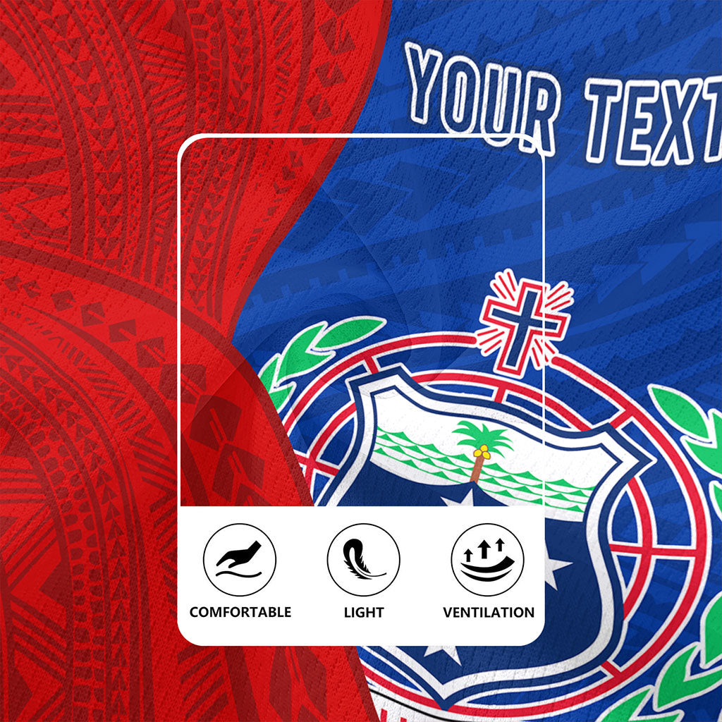 Samoa Rugby Jersey Custom Polynesian Pattern With Coat Of Arms