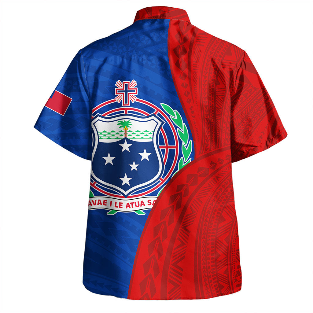 Samoa Hawaiian Shirt Custom Polynesian Pattern With Coat Of Arms
