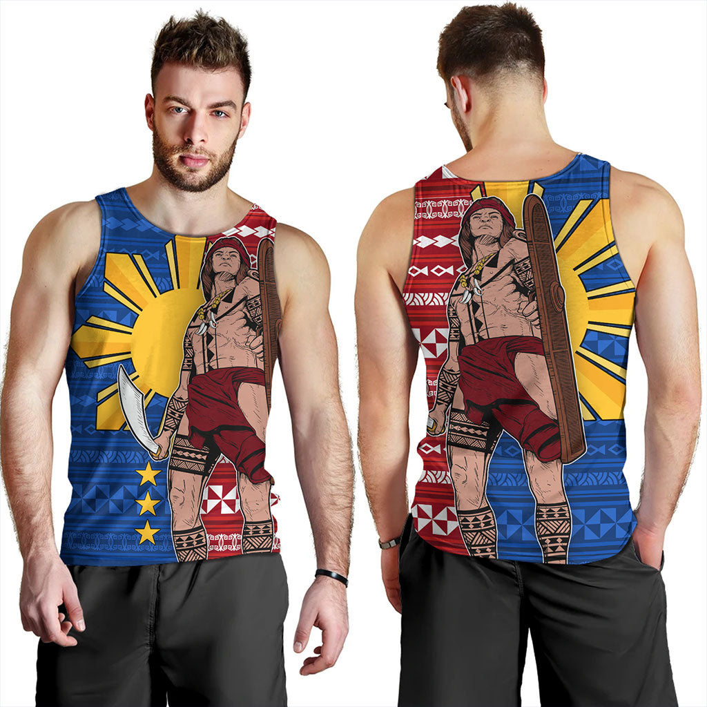 Philippines Filipinos Tank Top Polynesian Pattern With Lapu-Lapu Hero