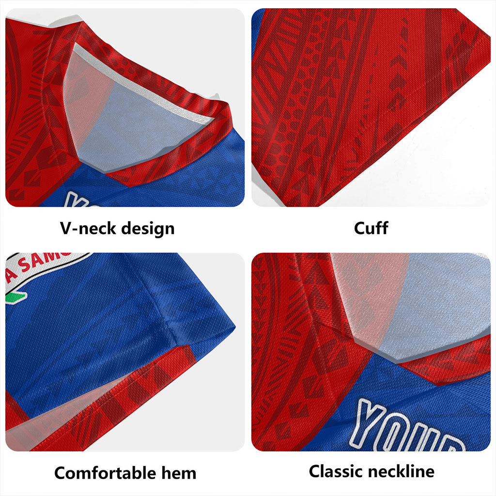 Samoa Rugby Jersey Custom Polynesian Pattern With Coat Of Arms