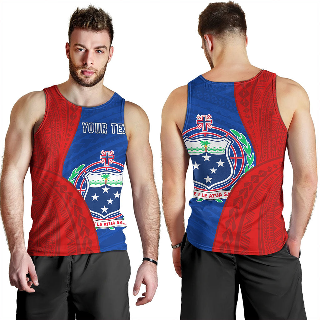 Samoa Tank Top Custom Polynesian Pattern With Coat Of Arms
