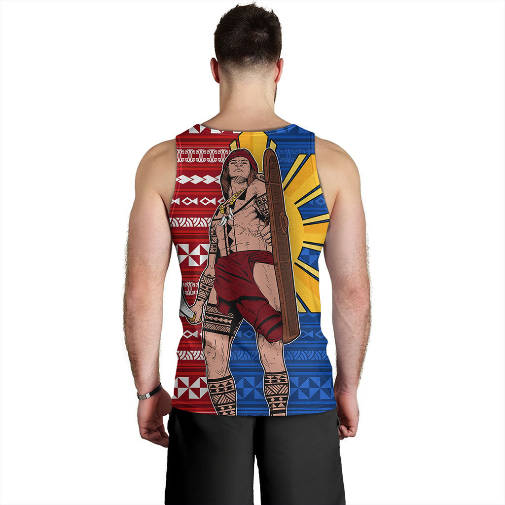Philippines Filipinos Tank Top Polynesian Pattern With Lapu-Lapu Hero