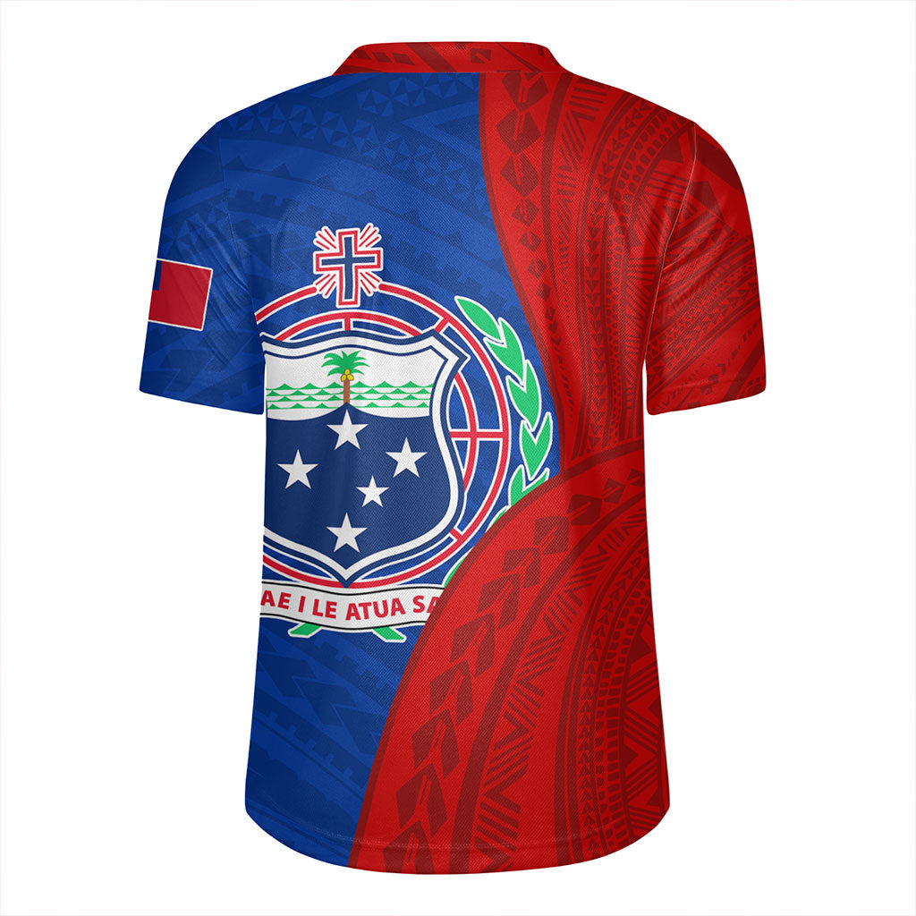 Samoa Rugby Jersey Custom Polynesian Pattern With Coat Of Arms