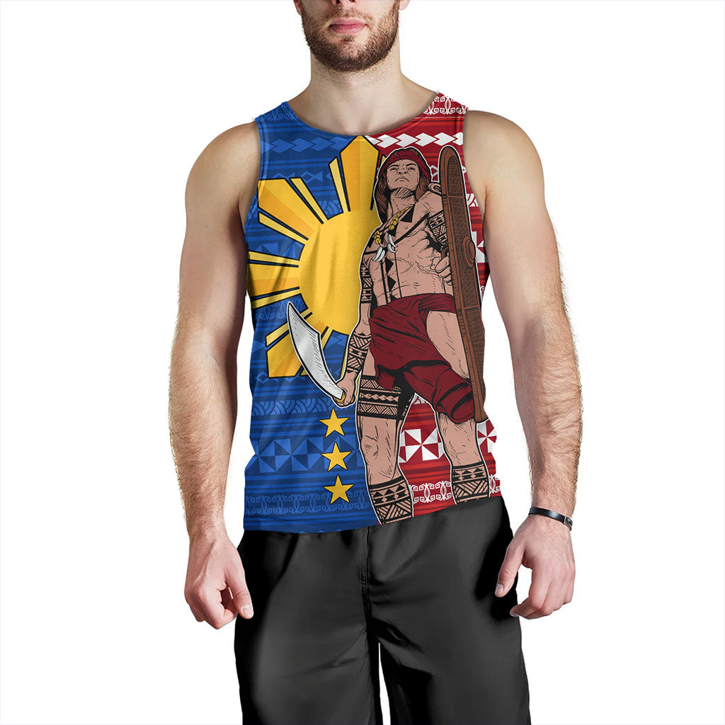 Philippines Filipinos Tank Top Polynesian Pattern With Lapu-Lapu Hero