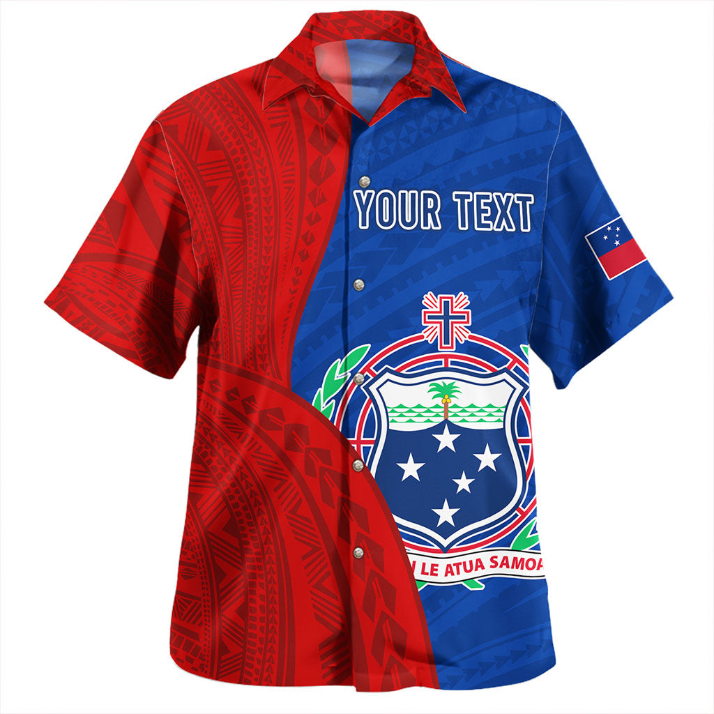 Samoa Hawaiian Shirt Custom Polynesian Pattern With Coat Of Arms