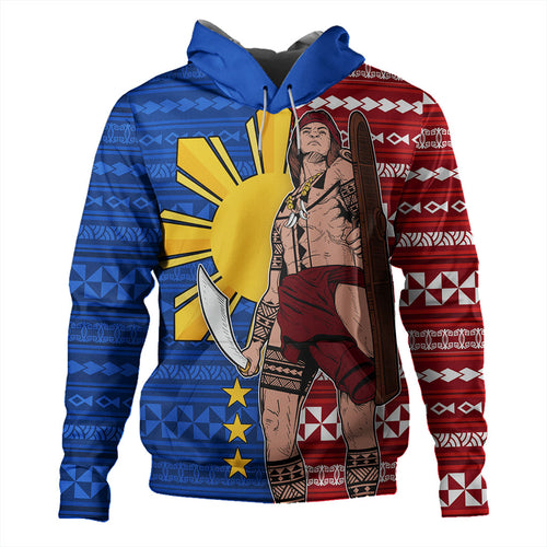 Philippines Filipinos Hoodie Polynesian Pattern With Lapu-Lapu Hero