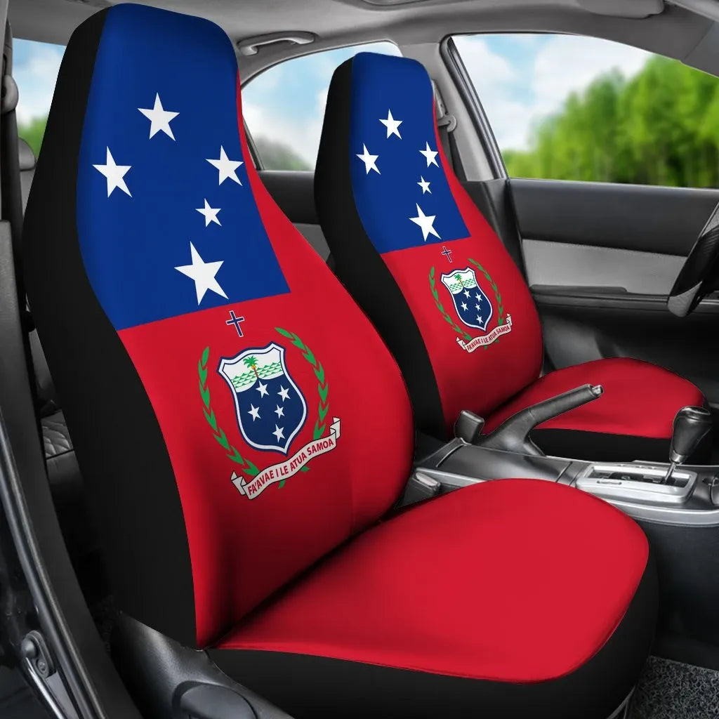 Samoa Car Seat Cover - Samoa Flag Coat Of Arms