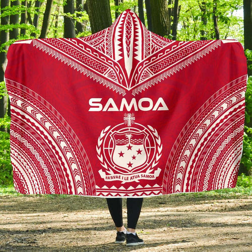 Samoa Flag Polynesian Chief Hooded Blanket