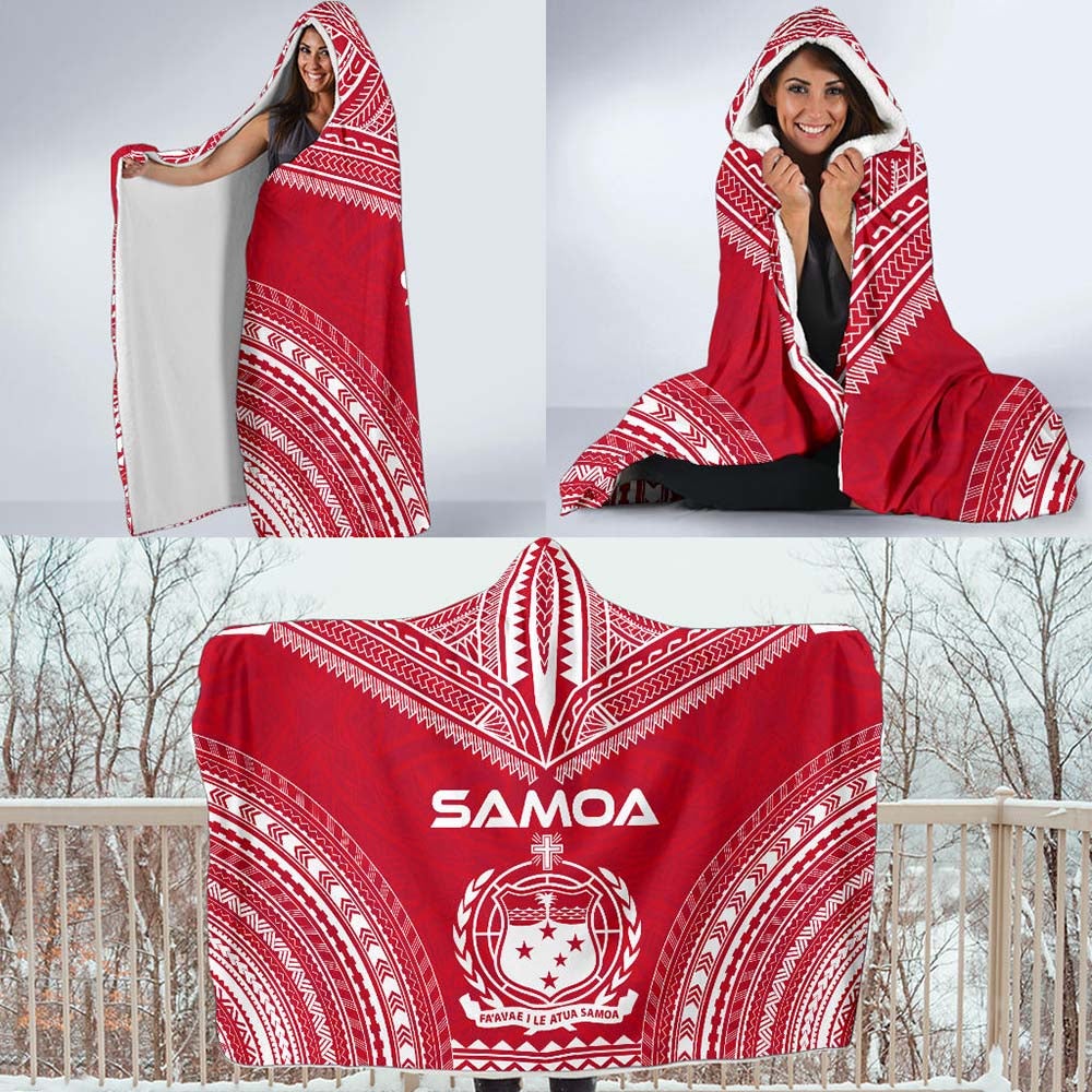 Samoa Flag Polynesian Chief Hooded Blanket