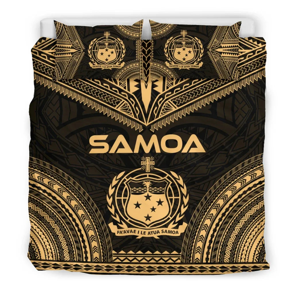 Samoa Polynesian Chief Duvet Cover Set - Gold Version