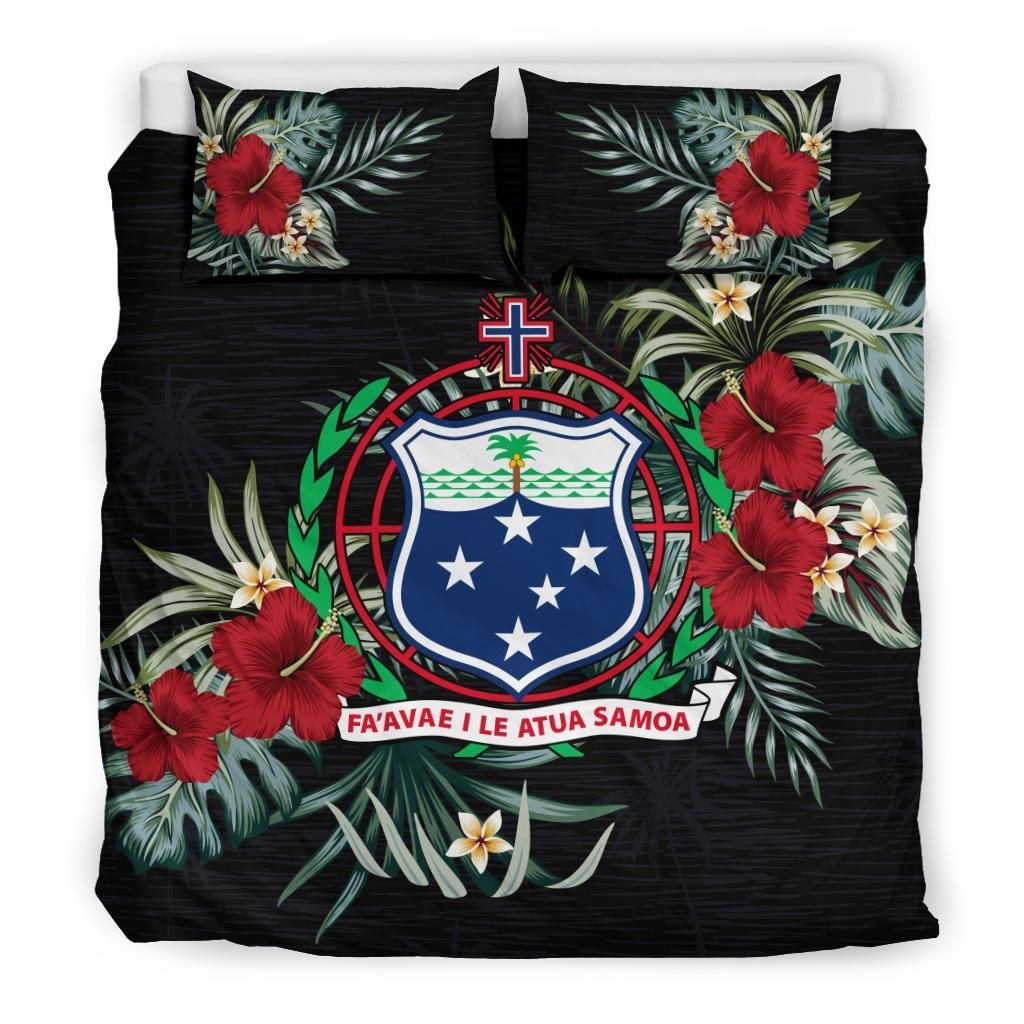 Samoa Duvet Cover Set - Samoa Coat Of Arms Hibiscus