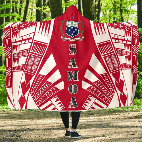 Samoa Hooded Blanket - Polynesian Tattoo Flag