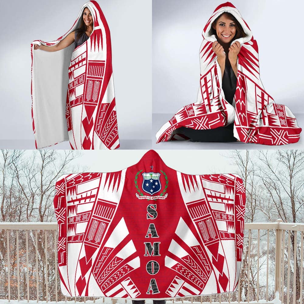 Samoa Hooded Blanket - Polynesian Tattoo Flag