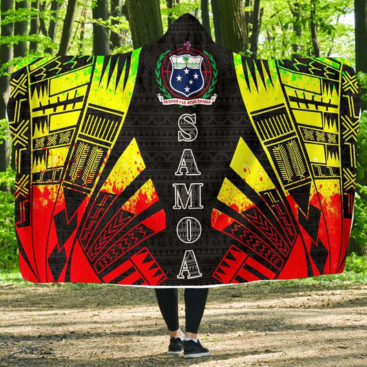 Samoa Hooded Blanket - Polynesian Tattoo Reggae