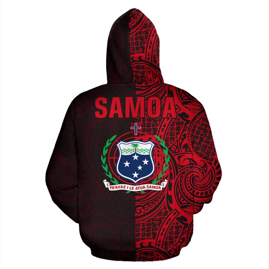 Samoa Hoodie - Samoa Coat Of Arms Polynesian Tattoo Style