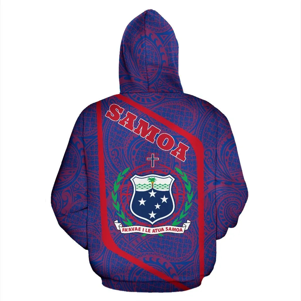 Samoa Hoodie - Samoa Coat Of Arms Polynesian Tattoo Style