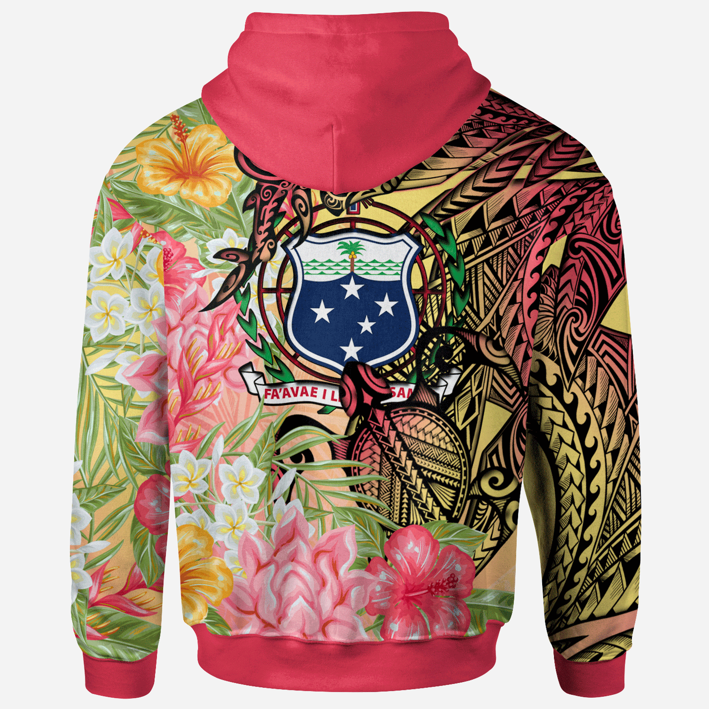 Samoa Hoodie - Flowers Tropical With Sea Animals