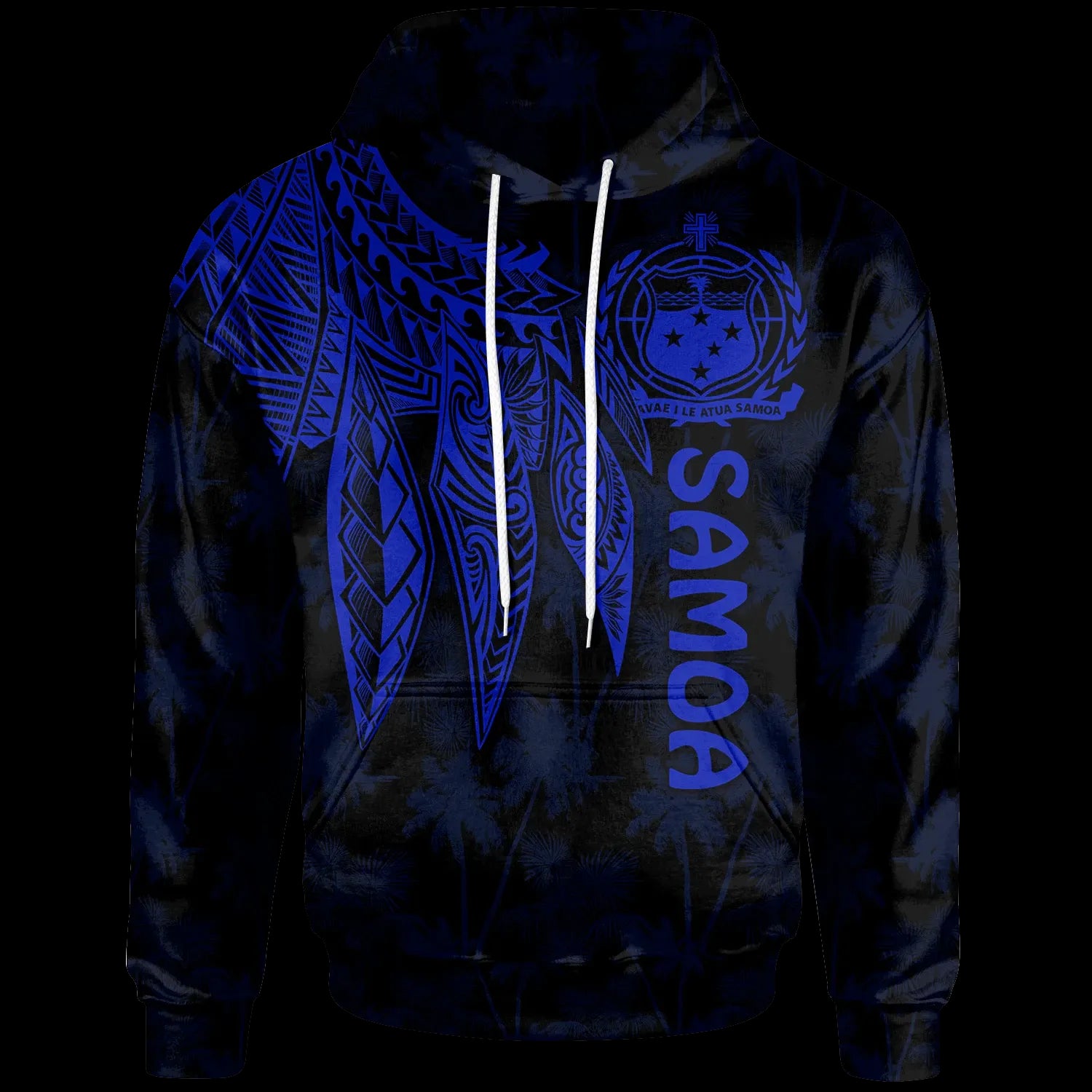 Samoa Hoodie - Polynesian Wings (Blue)
