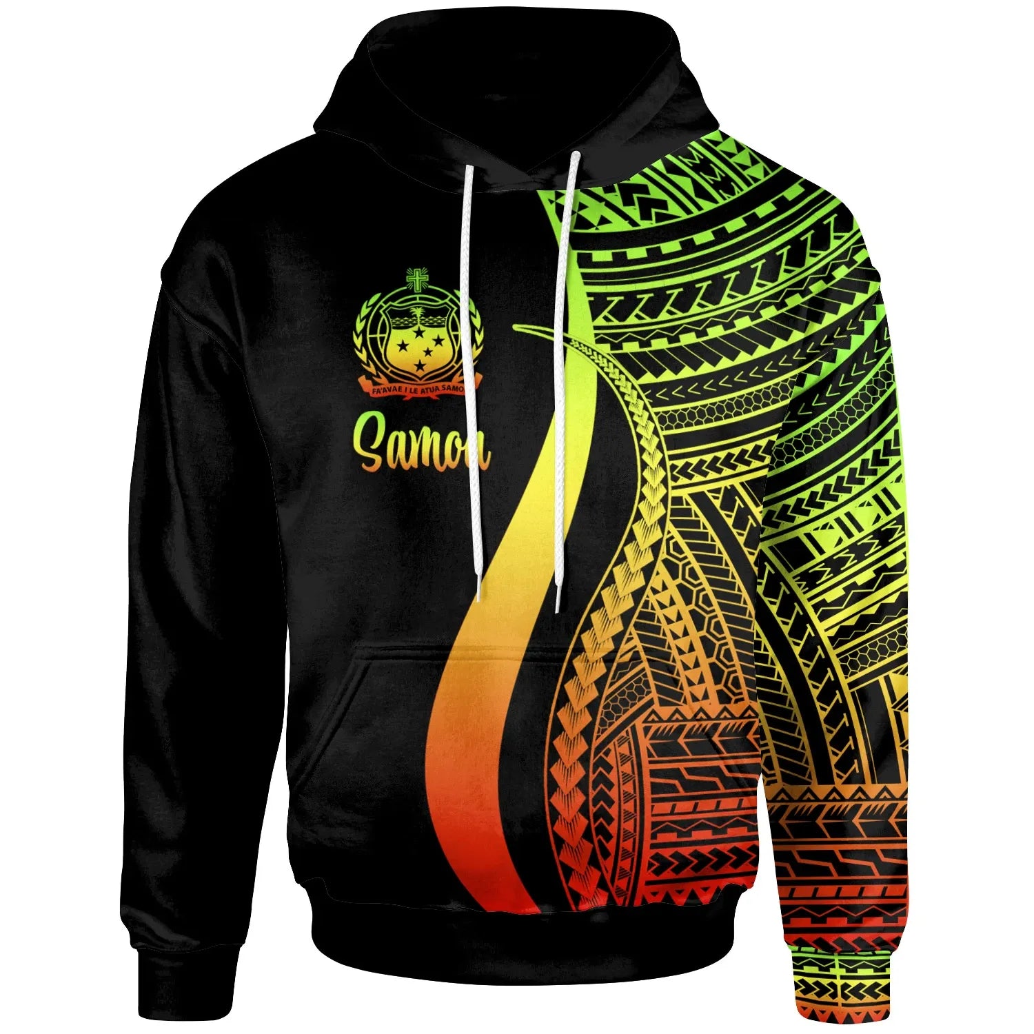 Samoa Hoodie Reggae - Tentacle Tribal Pattern