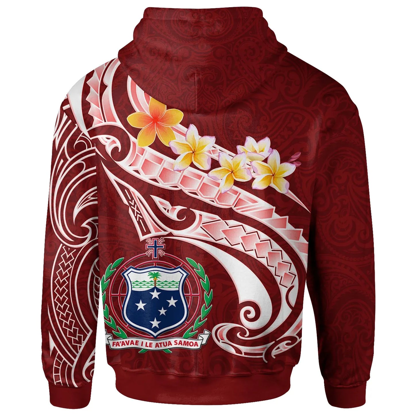 Samoa Hoodie - Samoa Seal  Polynesian Patterns Plumeria