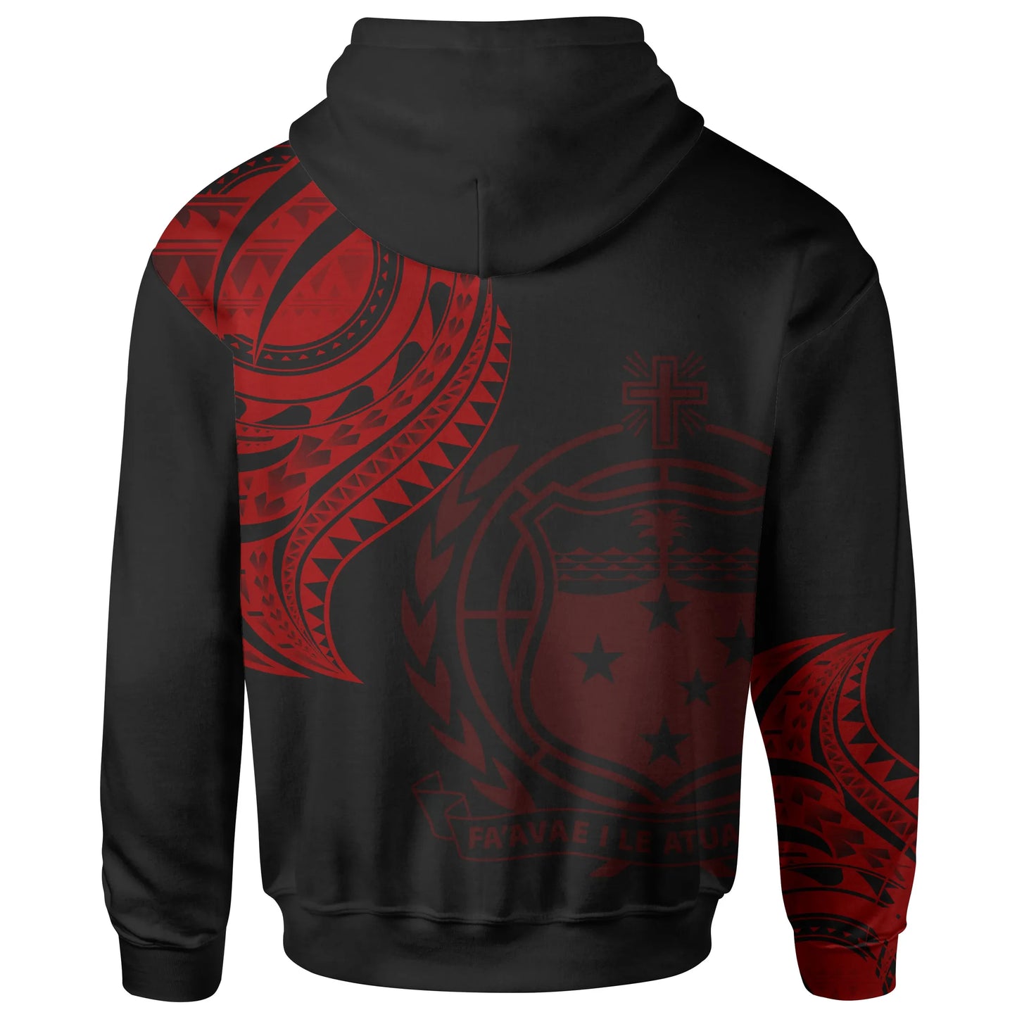 Samoa Hoodie - Samoan Tatau Red Patterns