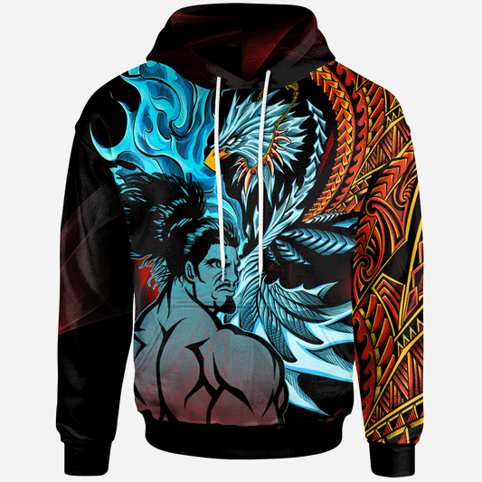Samoa Hoodie - Samoan Warrior With Eagle