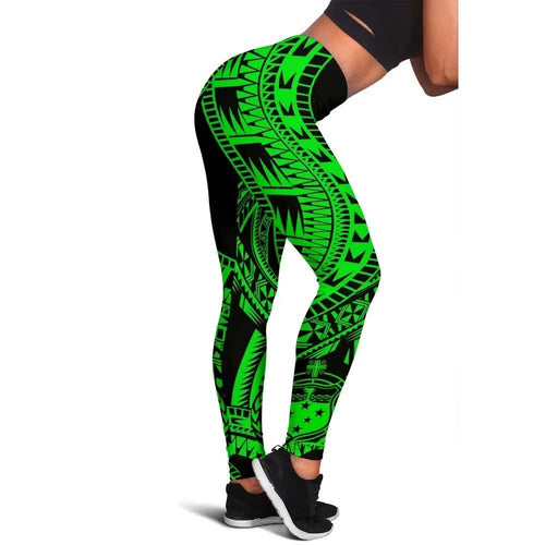 Samoa Legging Polynesian Pattern Green