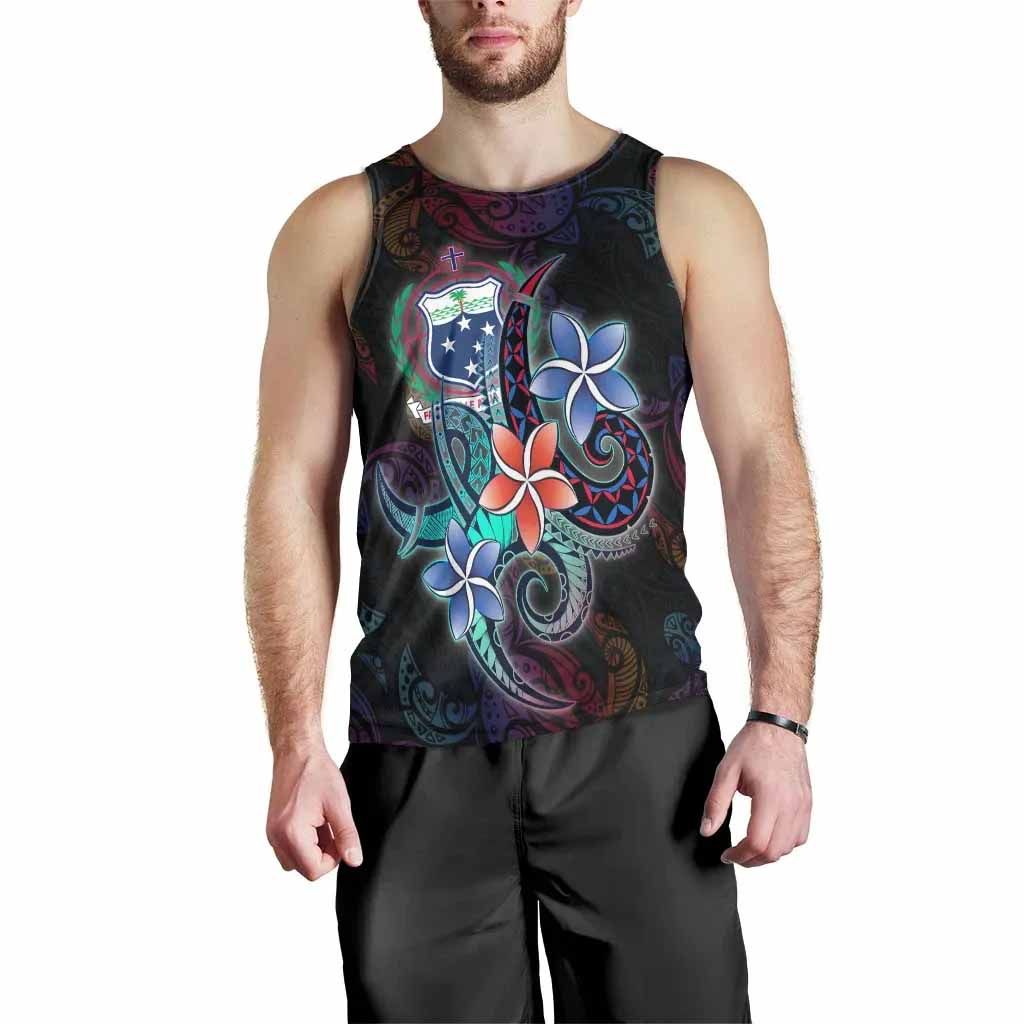 Samoa Men Tank Top - Plumeria Flowers Style