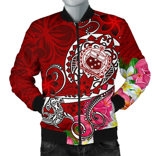 Samoa Bomber Jacket - Turtle Plumeria (Red)