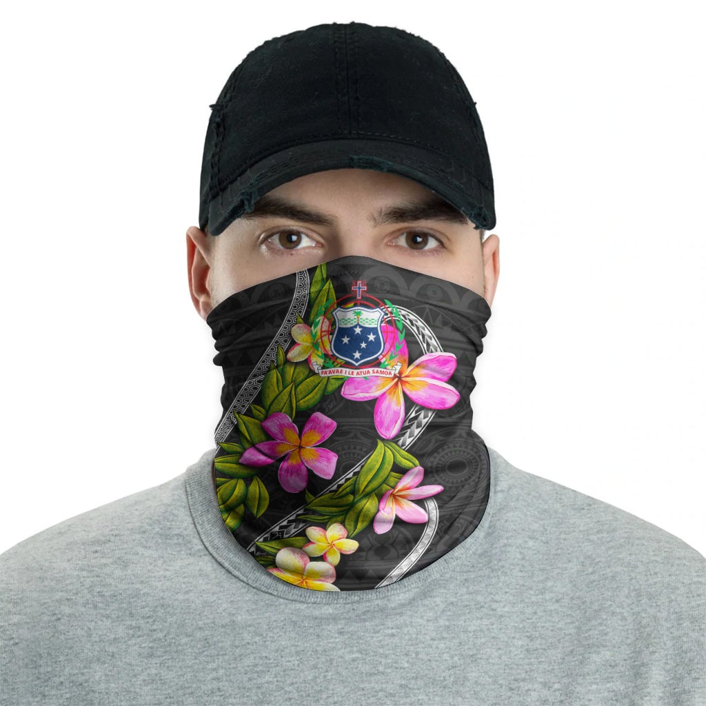 Samoa Neck Gaiter - Plumeria Tattoo Pink Gold