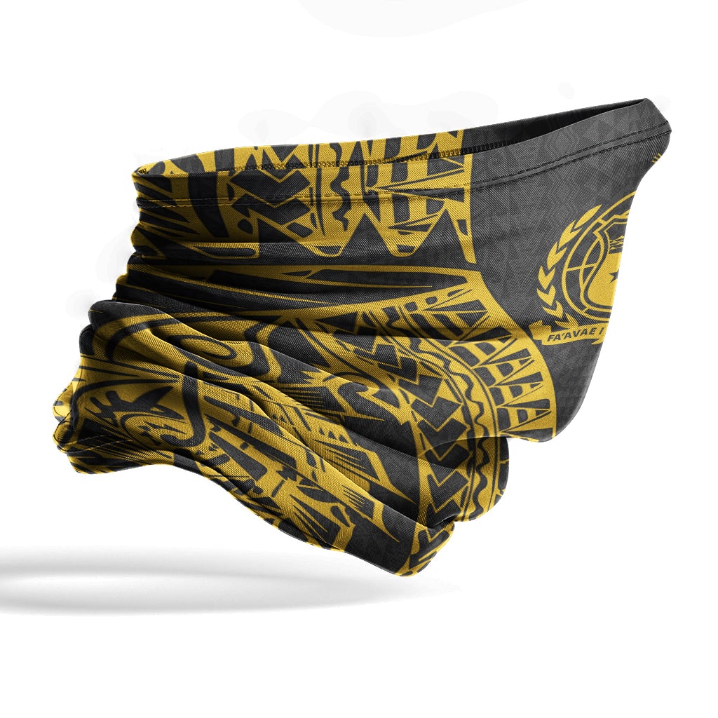 Samoa Neck Gaiter - Polynesian Pattern Gold