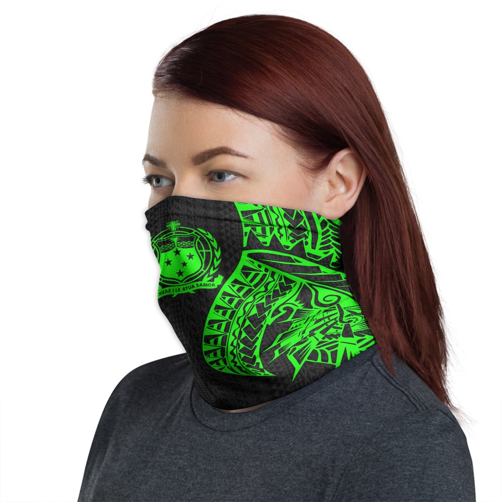 Samoa Neck Gaiter - Polynesian Pattern Green