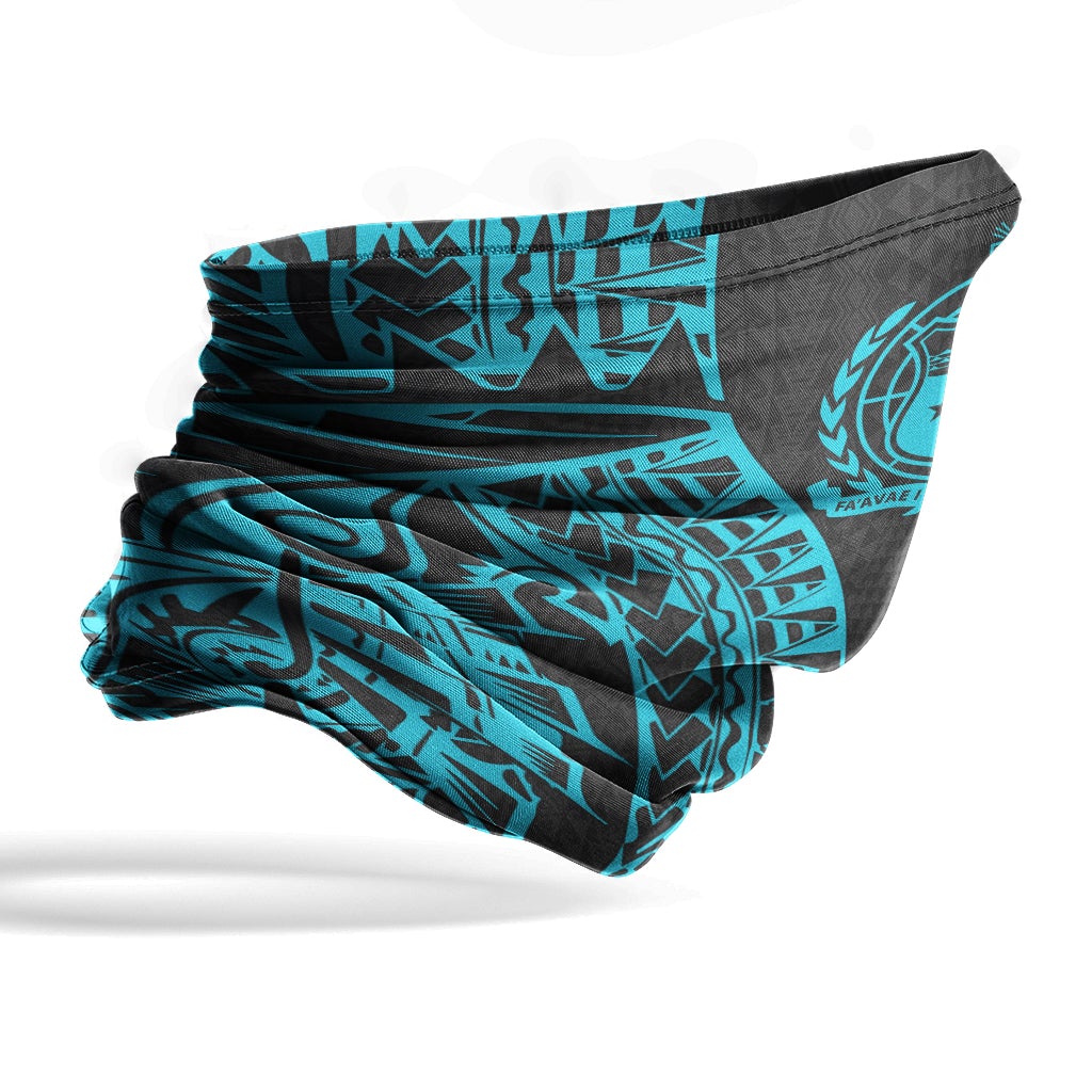 Samoa Neck Gaiter - Polynesian Pattern Turquoise