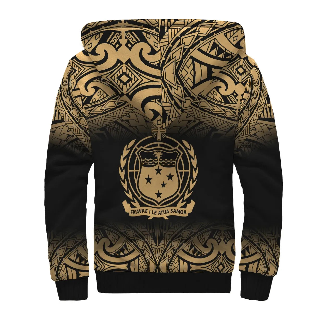 Samoa Personalised Custom Polynesian Sherpa Hoodie - Fog Gold