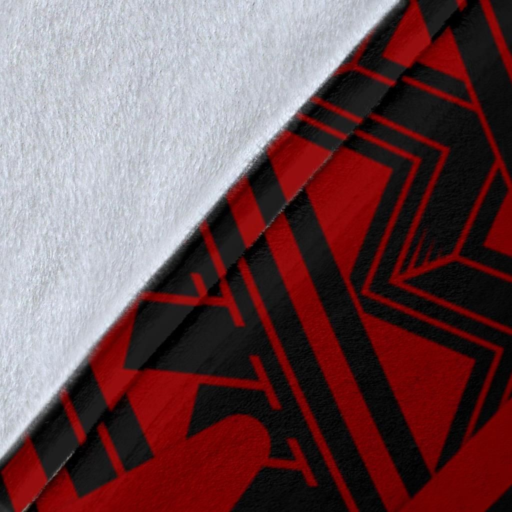 Samoa Personalised Premium Blanket - Samoa Seal With Polynesian Pattern In Heartbeat Style (Red)